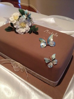 Chocolate cake with butterflies
