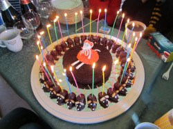 My little sister’s 30th birthday Oreo cake 
(2014 April)