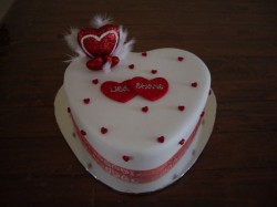 Engagement heart shape cake