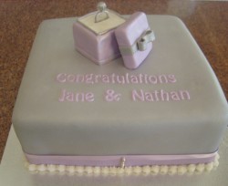 Square engagement cake