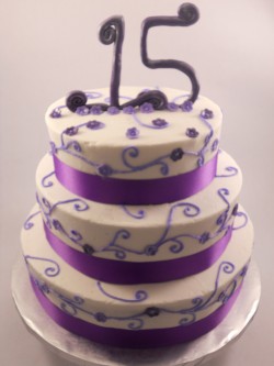 Violet quinceanera cake
