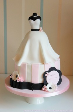 White bridal shower cake