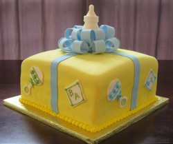 Yellow baby shower cake