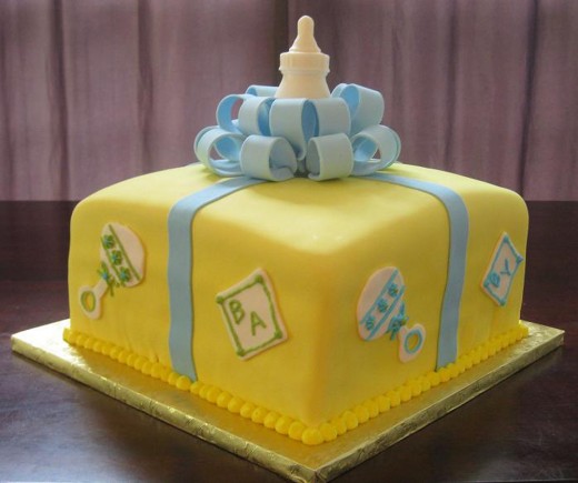 Yellow baby shower cake