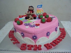 Birthday fondant cake