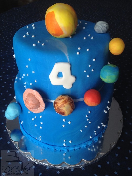 Birthday planets cake