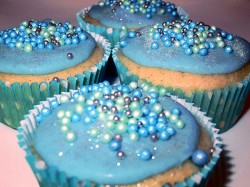 Blue cupcakes for sea theme