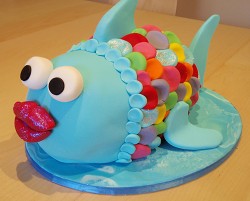 Blue fish cake