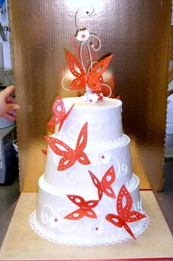 Wedding cake with butterflies