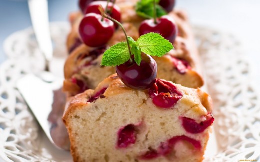 Cherry filled pound cake