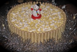 Christmas cake with snowman