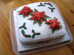Christmas cake with flowers