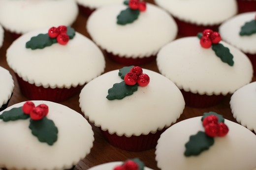 Christmas flower cupcakes