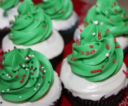 Christmas tree cupcakes