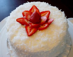 Coconut cake with strawberry