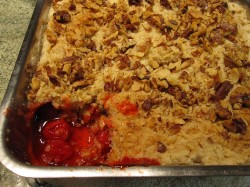 Dump cake with cherry