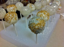 Gold wedding cake pops