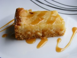 Gooey butter cake with caramel