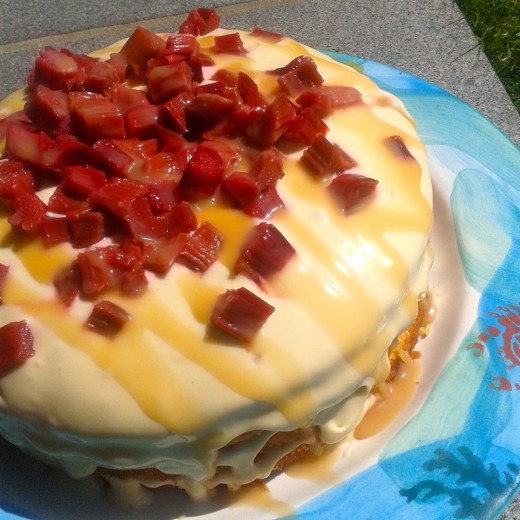 Homemade rhubarb cake