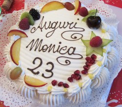 Italian cream cake with fruits