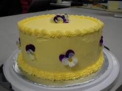 Lemon cake with flowers