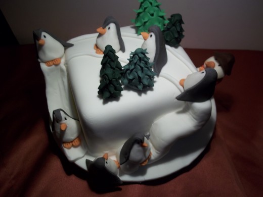 Penguin Slide Christmas Cake