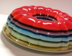 Rainbow jello cake