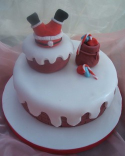 Santa in the chimney cake