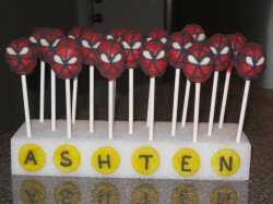 Spider Man cake pops