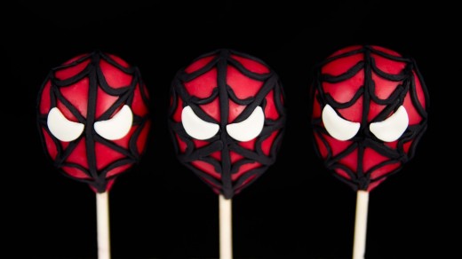 Spider Man cake pops