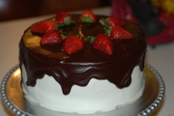 Tres leches cake with chocolate
