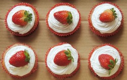 Triple strawberry cupcakes