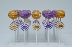 Violet and yellow cake pops