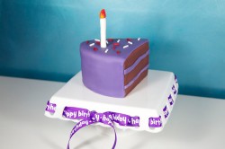 Piece of violet cake