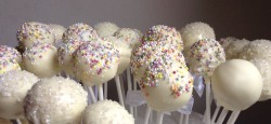 White Christening cake pops