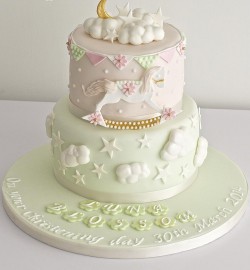 2 tier christening cake