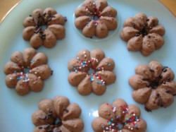 Chocolate spritz cookies