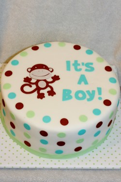 Monkey baby shower cake