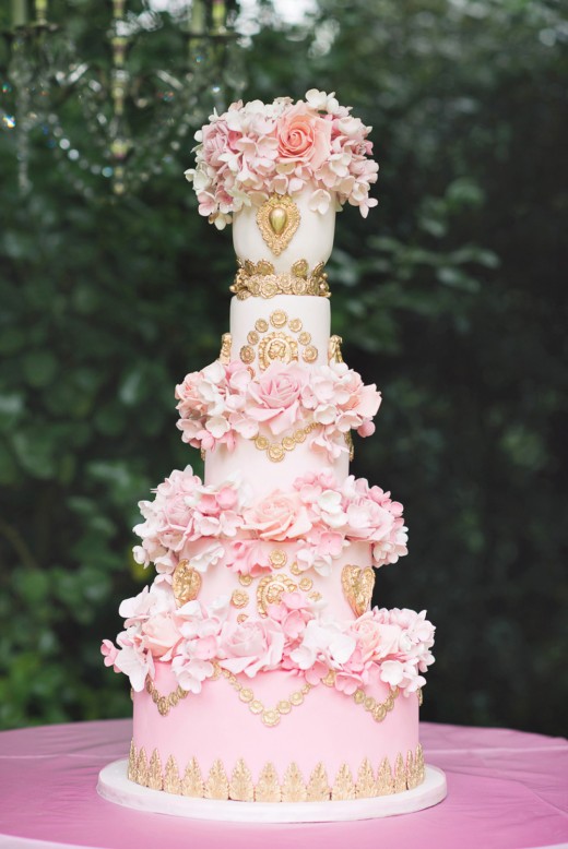 Pink wedding cake