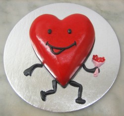 Smiling heart cake