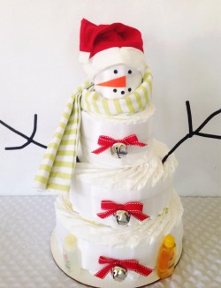 Snowman baby shower cake