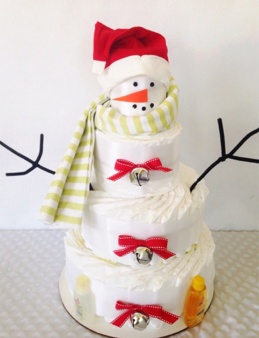 Snowman baby shower cake