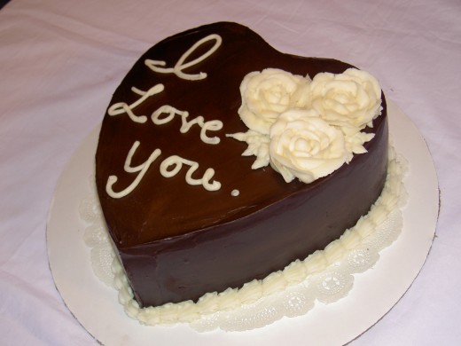 Chocolate heart shape cake for Valentine’s day