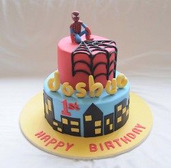 1st birthday Spider man cake