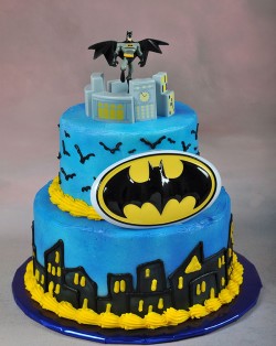 2 tier Batman birthday cake