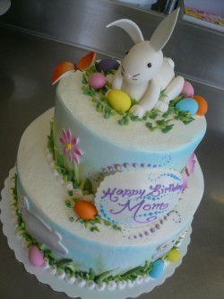 2 tier Easter bunny cake