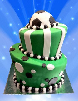 2 tier birthday football cake