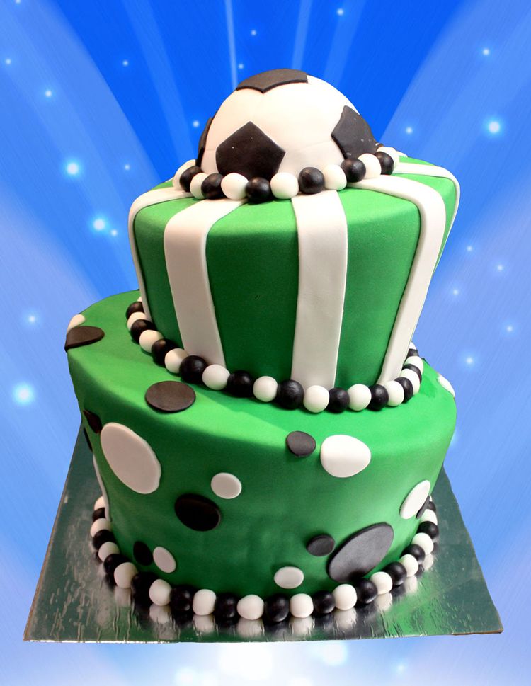 2 tier birthday cake football