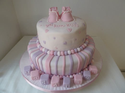 2 tier Christening cake for girl
