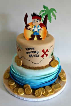 2 tier pirates map cake